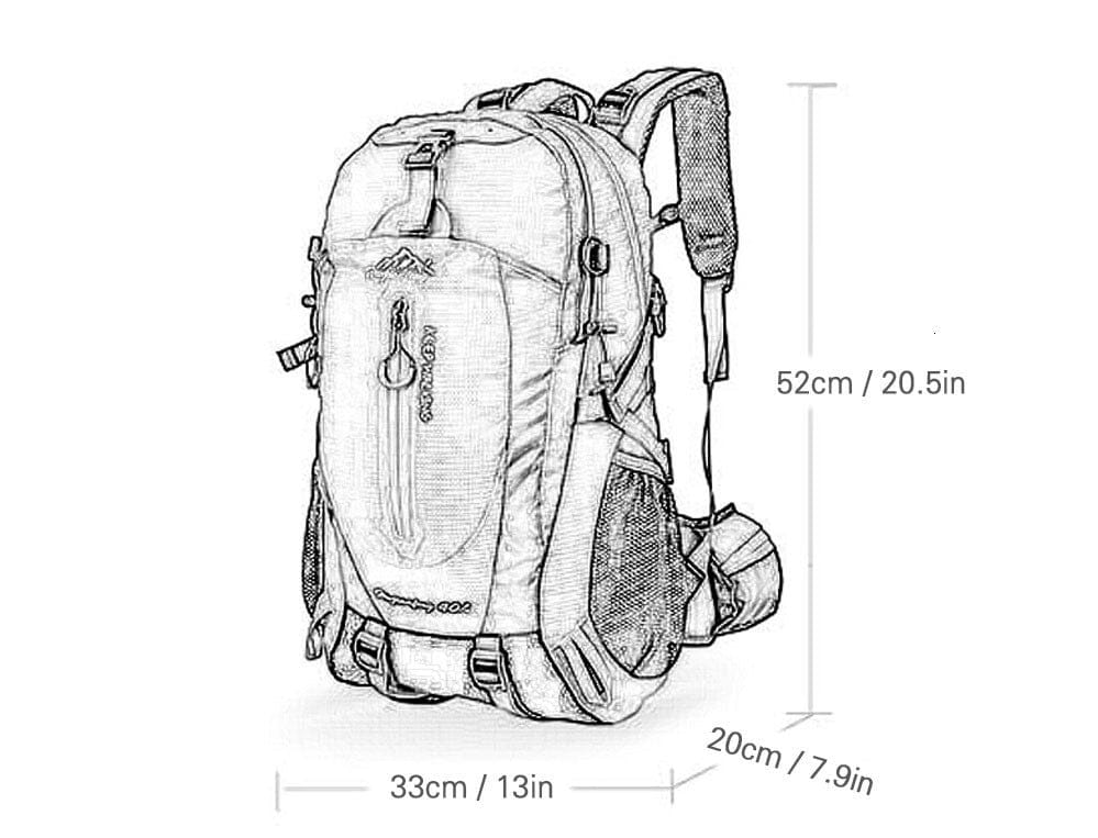 Mochila Camping Impermeável 40L - Desportivo Trekking - PescaAqui