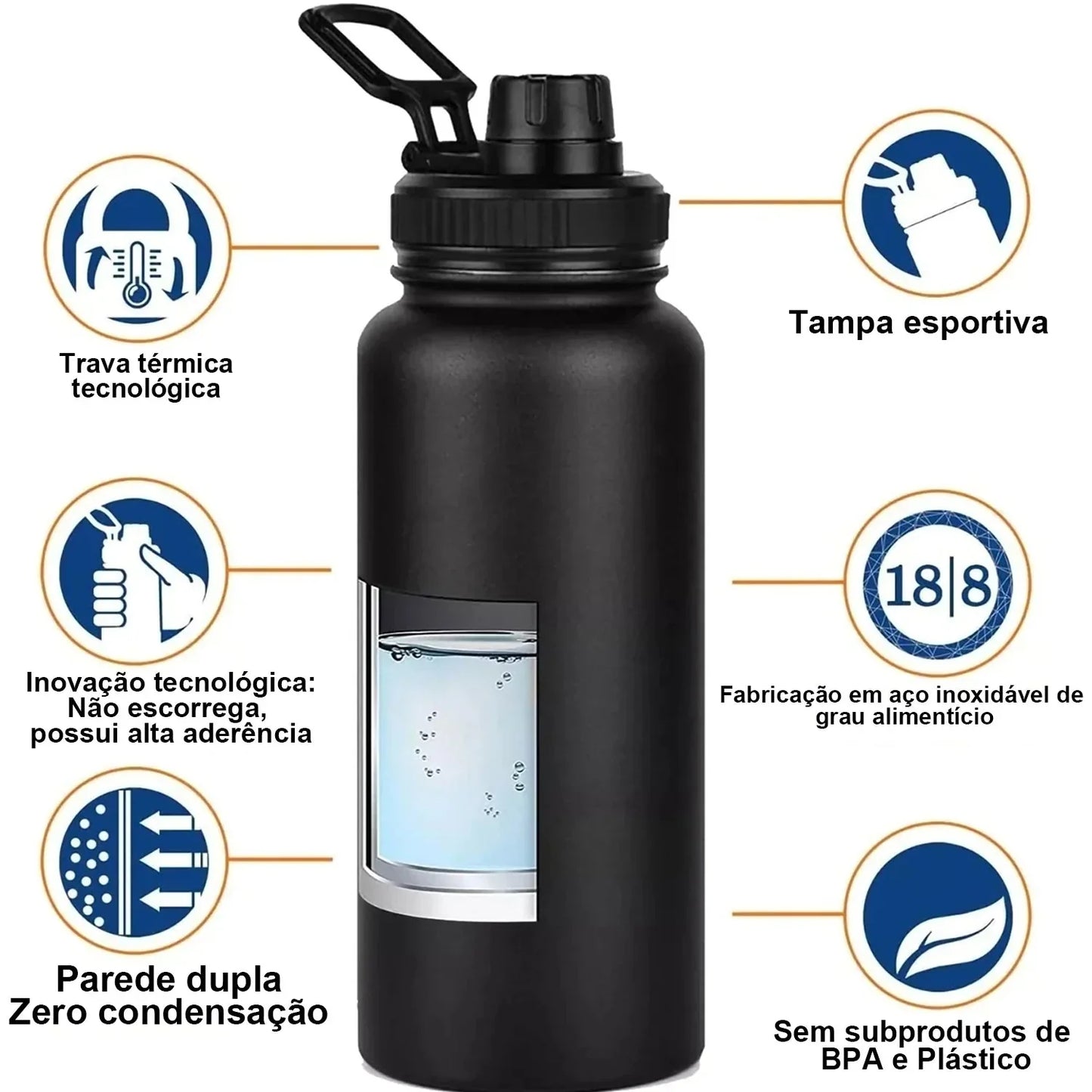 Garrafa Térmica de Aço Inoxidável Isolante - Modus - PescaAqui