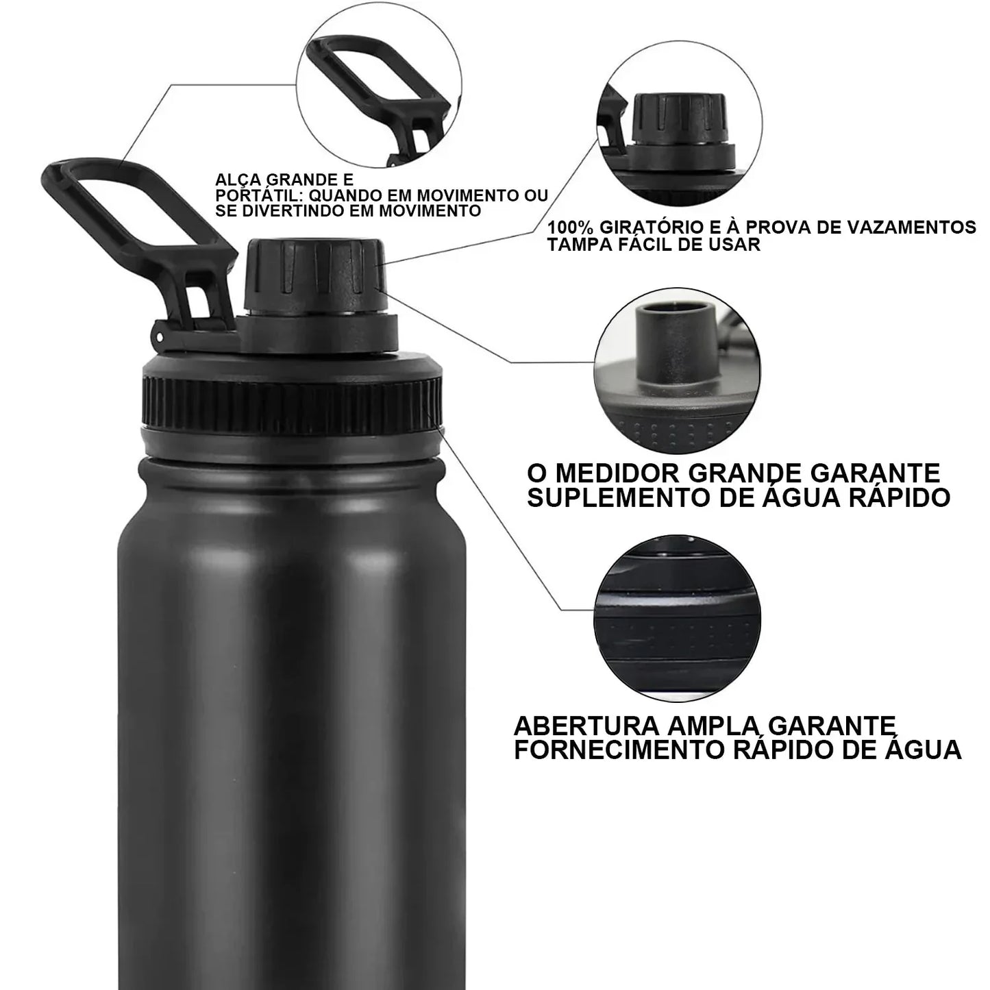 Garrafa Térmica de Aço Inoxidável Isolante - Modus - PescaAqui