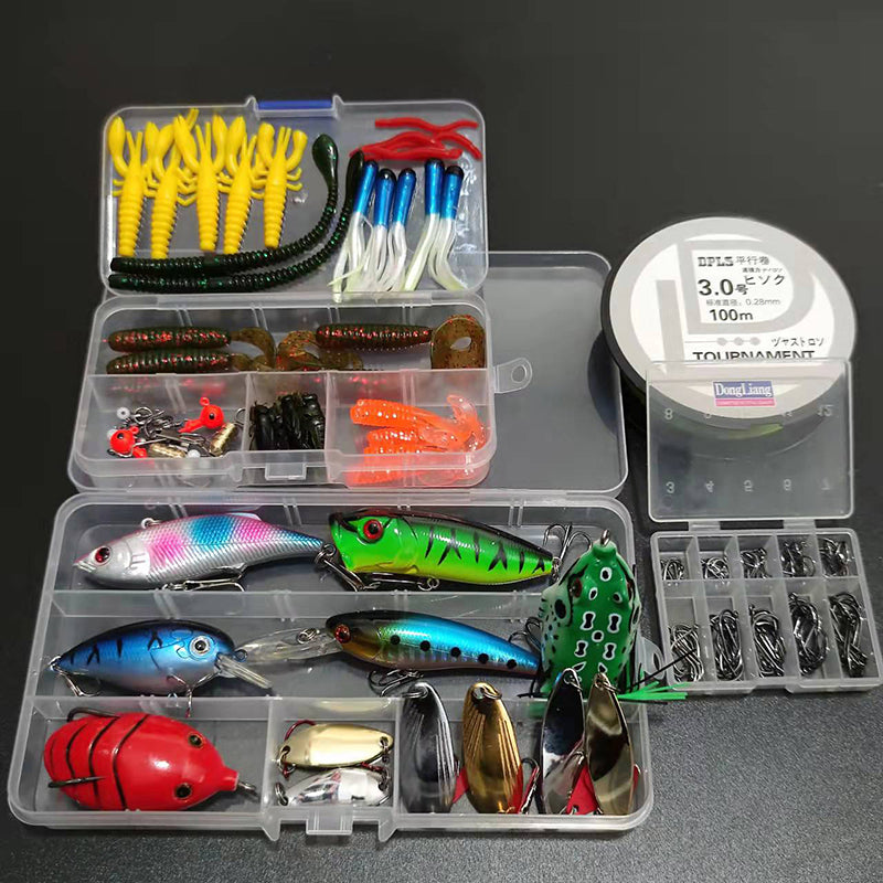 Kit para Pesca com 164 Peças - Linha, Anzol e Iscas Artificiais - PescaAqui