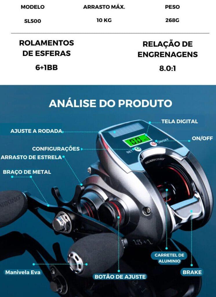 Carretilha Elétrica - Drag de 10KG - Display Digital - PescaAqui