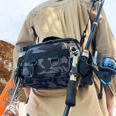 Bolsa de Pesca para Ombro com Suporte para Vara - PescaAqui