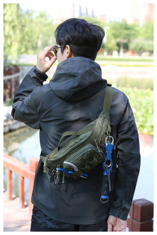 Bolsa Tática para Iscas de Pesca à Prova D'Água Multifuncional - PescaAqui