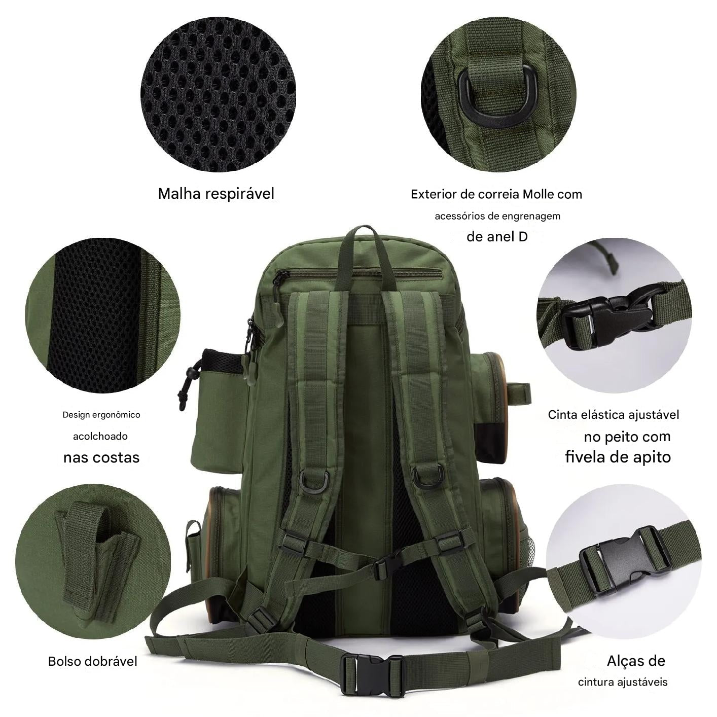 Mochila de Pesca Bassdash - Tática Leve com Caixa de Iscas Multifuncional - PescaAqui