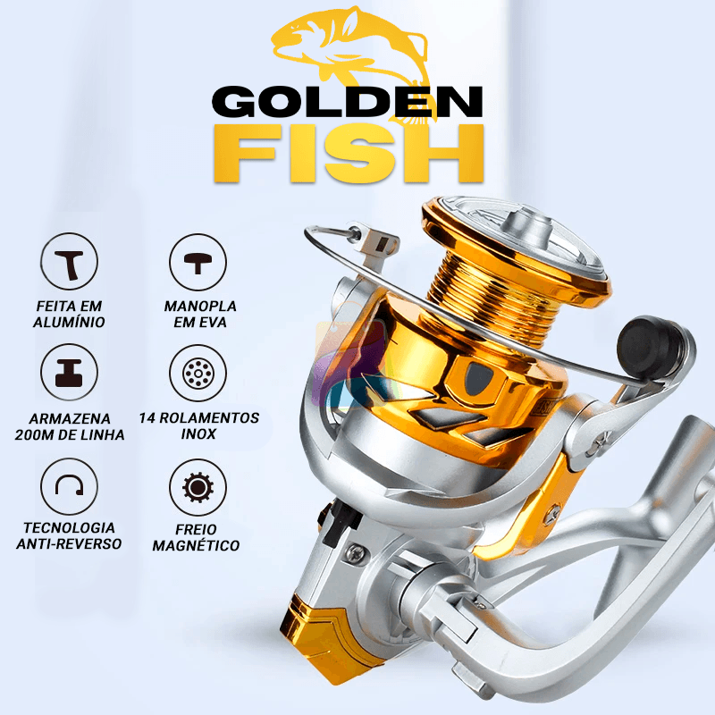 Molinete Profissional de Pesca com 12Kg Drag | Golden Fish - PescaAqui