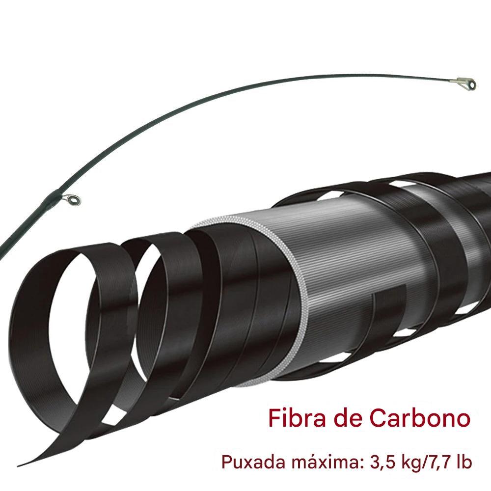 Vara de Pesca Telescópica em Carbono com 5 Camadas - 1.8m a 3.0m para Molinete - PescaAqui