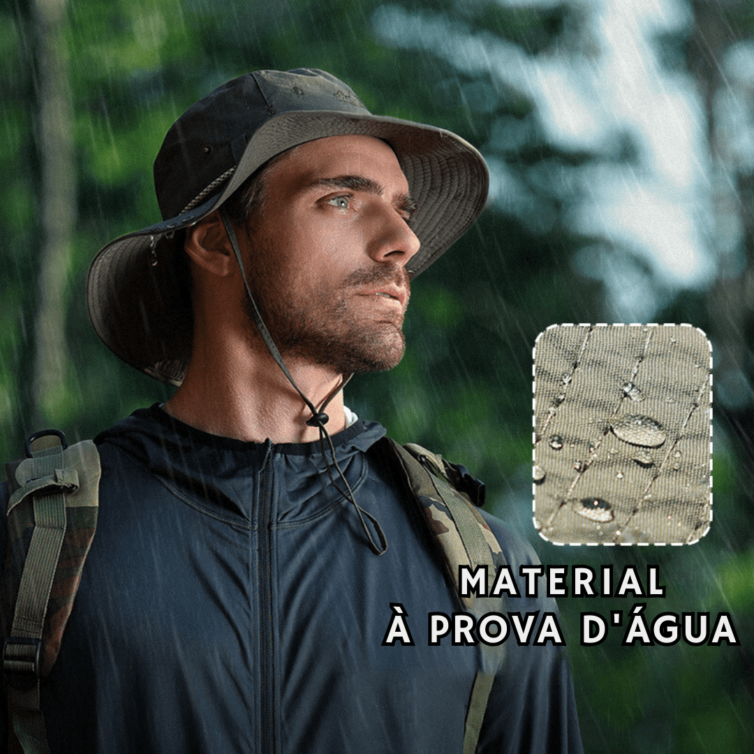 Chapéu de Camping Impermeável Anti-UV - Travellers - PescaAqui